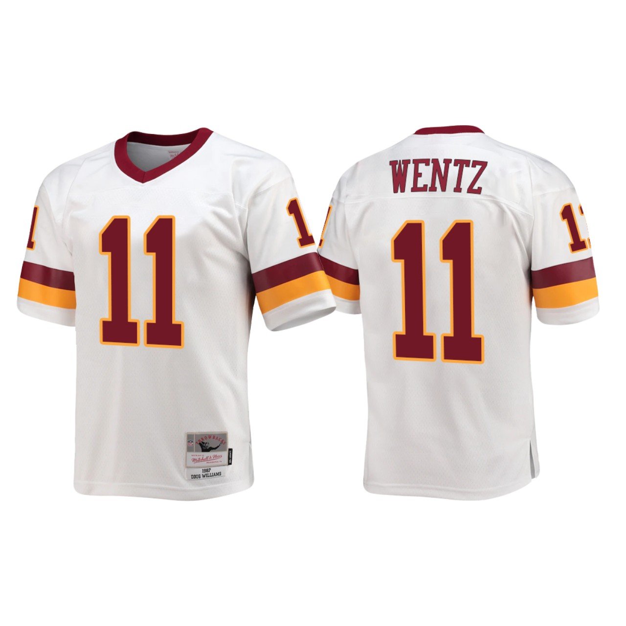 Men & Youth #11 Carson Wentz Washington White Throwback Legacy Jersey