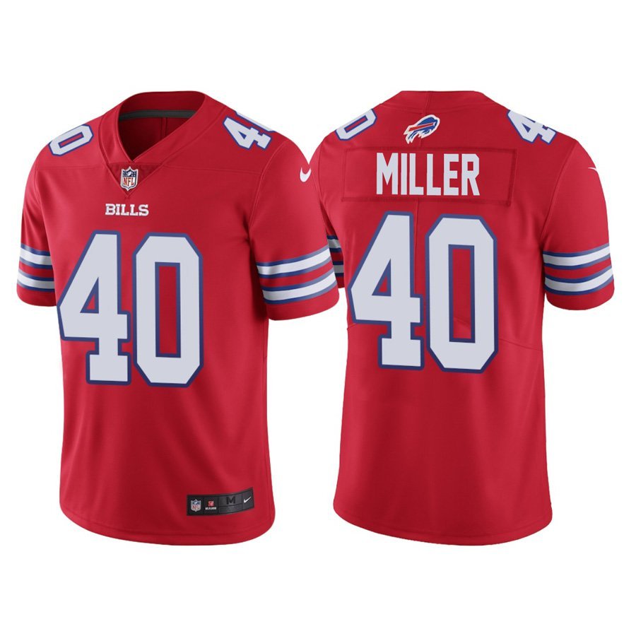 Men & Youth #40 Von Miller Buffalo Bills Color Rush Limited Red Jersey