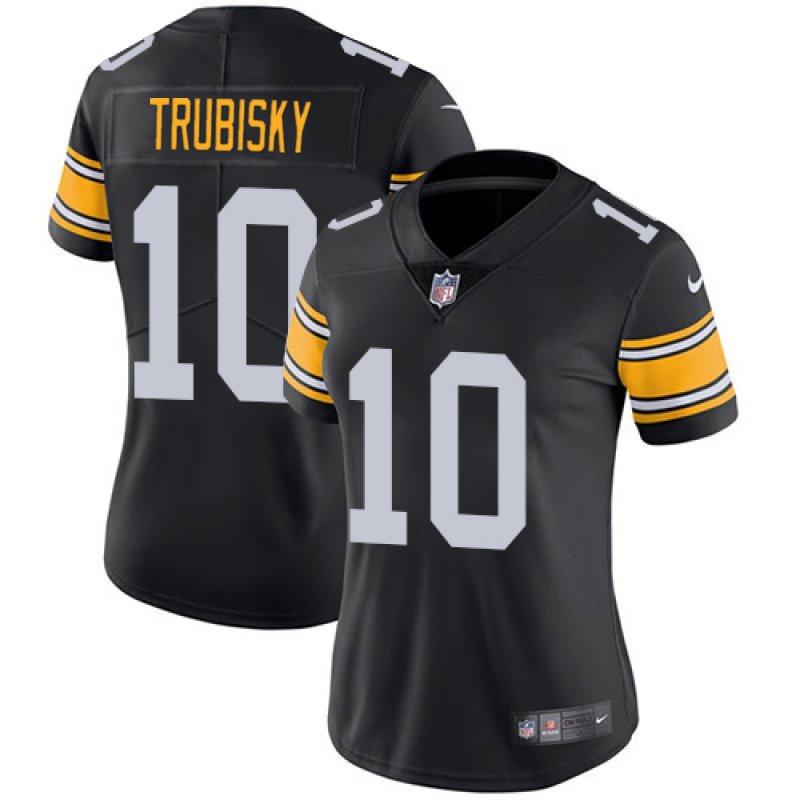 Women's #10 Mitchell Trubisky Pittsburgh Steelers Color Rush Limited Black Jersey