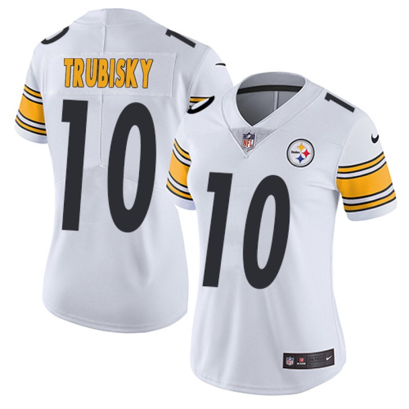 Women's #10 Mitchell Trubisky Pittsburgh Steelers Color Rush Limited White Jersey