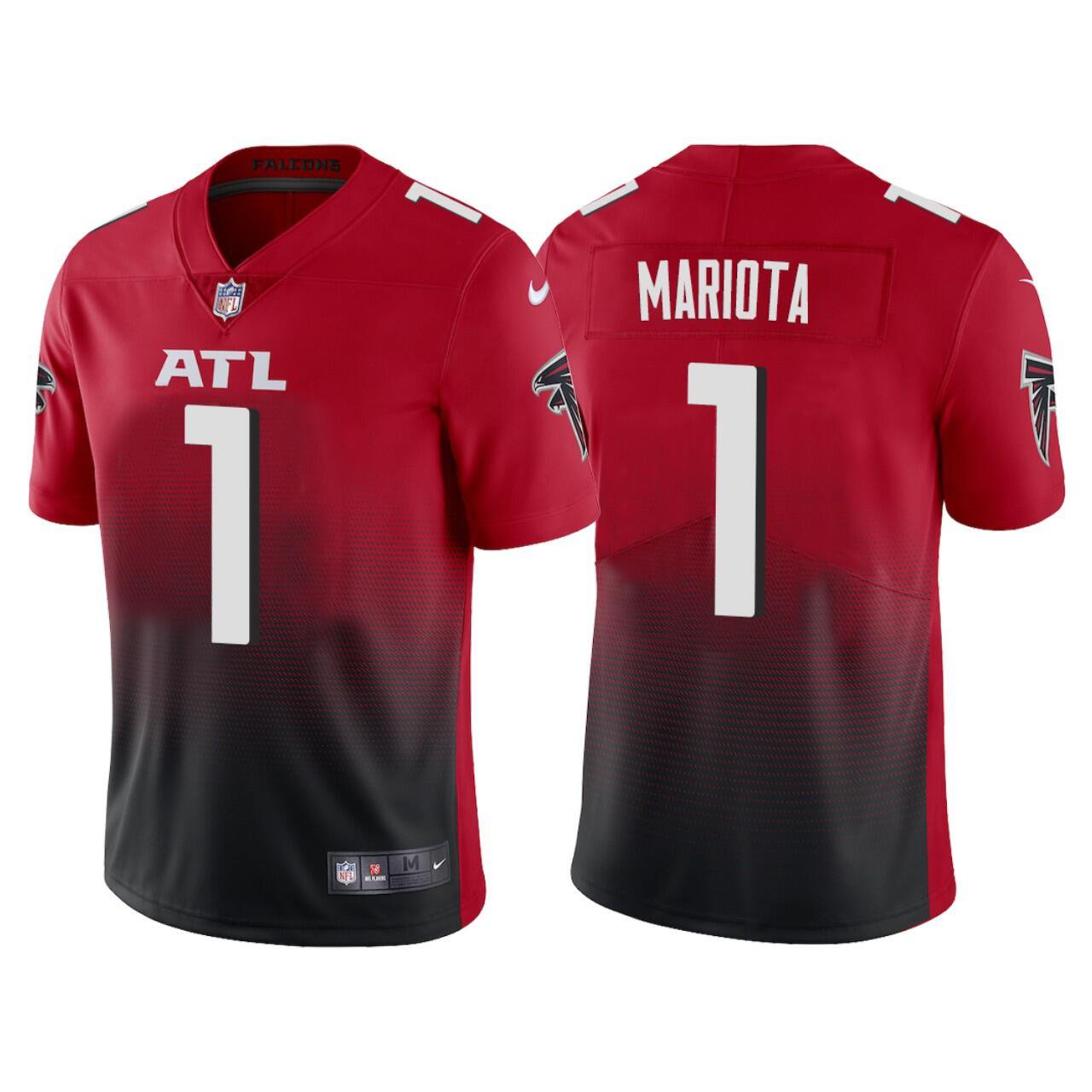 Men & Youth #1 Marcus Mariota Atlanta Falcons Color Rush Limited Red Jersey