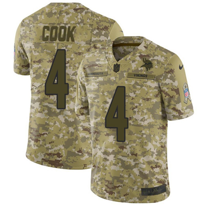 Men & Youth #4 Dalvin Cook Minnesota Vikings Salute to Service Limited Camo Jersey