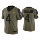 Men & Youth #4 Dalvin Cook Minnesota Vikings 2021 Salute to Service Limited Olive Jersey
