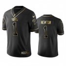 Men & Youth #1 Cam Newton Carolina Panthers Black Golden Edition Jersey