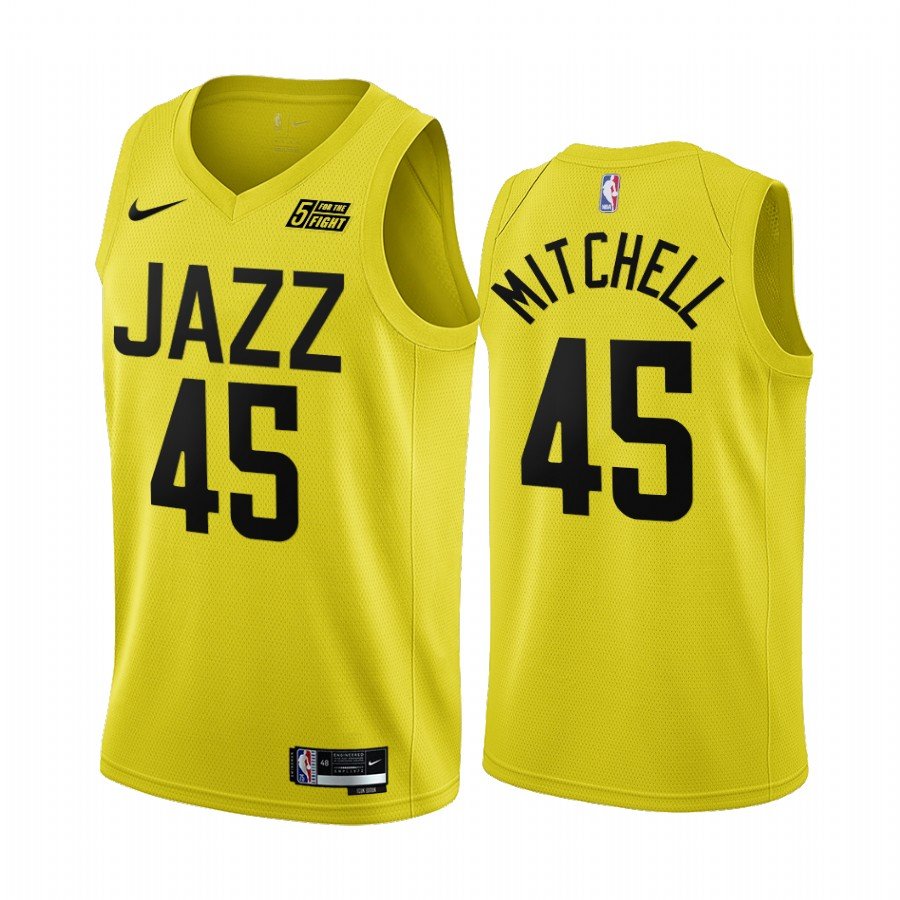Men & Youth #45 Donovan Mitchell Utah Jazz 2022-23 Icon Edition Yellow Jersey