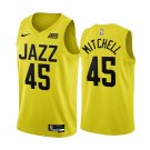 Men & Youth #45 Donovan Mitchell Utah Jazz 2022-23 Icon Edition Yellow Jersey