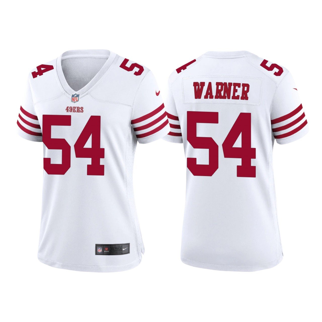 Women's #54 Fred Warner San Francisco 49ers 2022 White Game Jersey