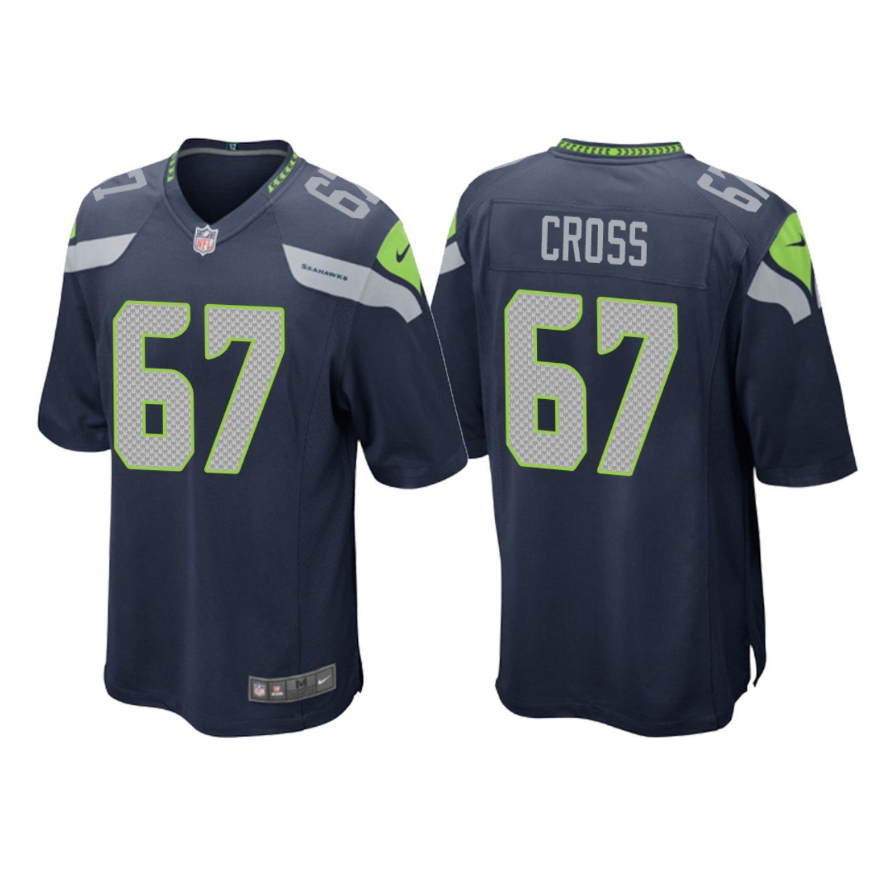 Men & Youth #67 Charles Cross Seattle Seahawks 2022 NFL Draft Game Navy Blue Jersey