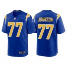 Men & Youth #77 Zion Johnson Los Angeles Chargers 2022 NFL Draft Game Royal Blue Jersey
