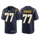 Men & Youth #77 Zion Johnson Los Angeles Chargers 2022 NFL Draft Game Navy Blue Jersey