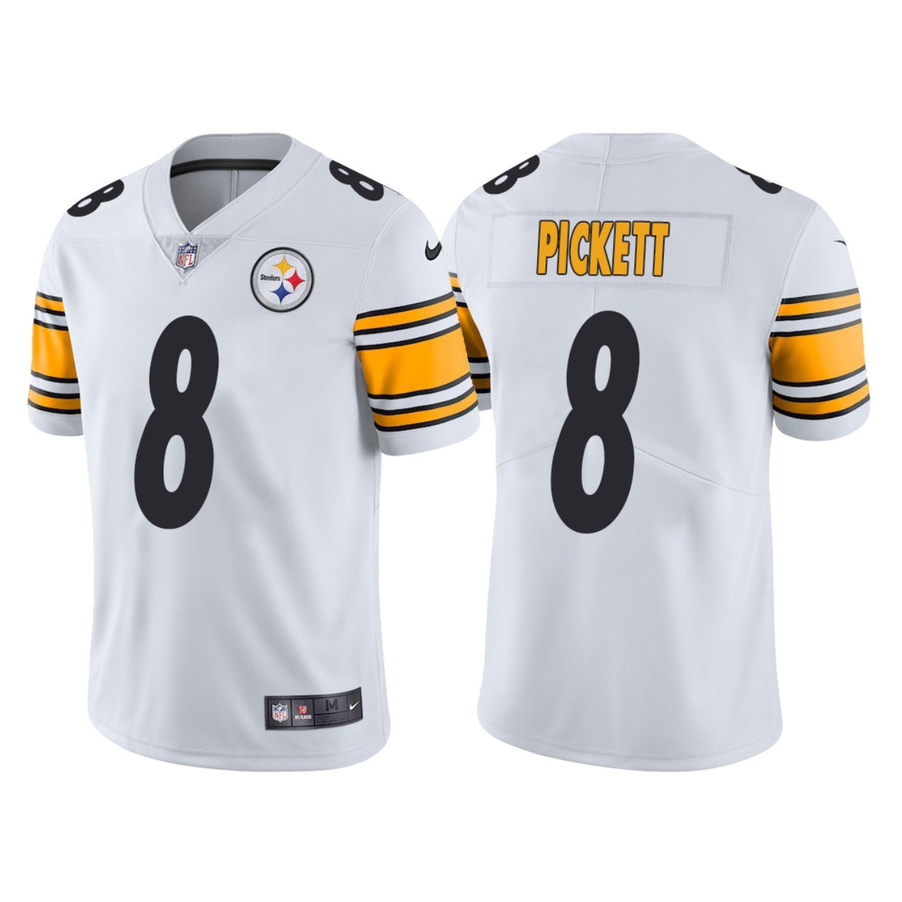 Men & Youth #8 Kenny Pickett Pittsburgh Steelers 2022 NFL Draft Color Rush Limited White Jersey