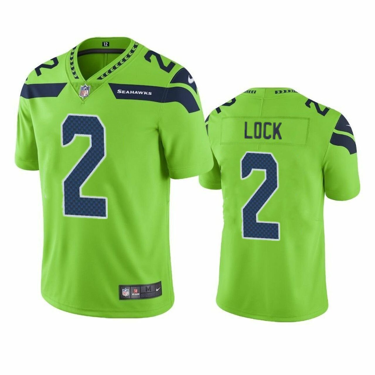 Men & Youth #2 Drew Lock Seattle Seahawks Color Rush Limited Green Jersey