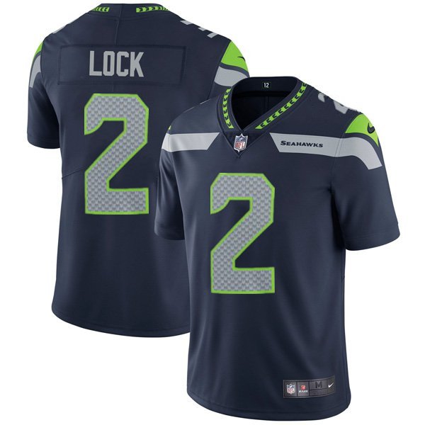 Men & Youth #2 Drew Lock Seattle Seahawks Color Rush Limited Navy Blue Jersey