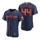 Men & Youth #44 Yordan Alvarez Houston Astros Flex Base 2022 City Connect Navy Blue Jersey