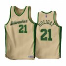 Men & Youth #21 Jrue Holiday Milwaukee Bucks 2022-23 Earned Edition Cream Jersey
