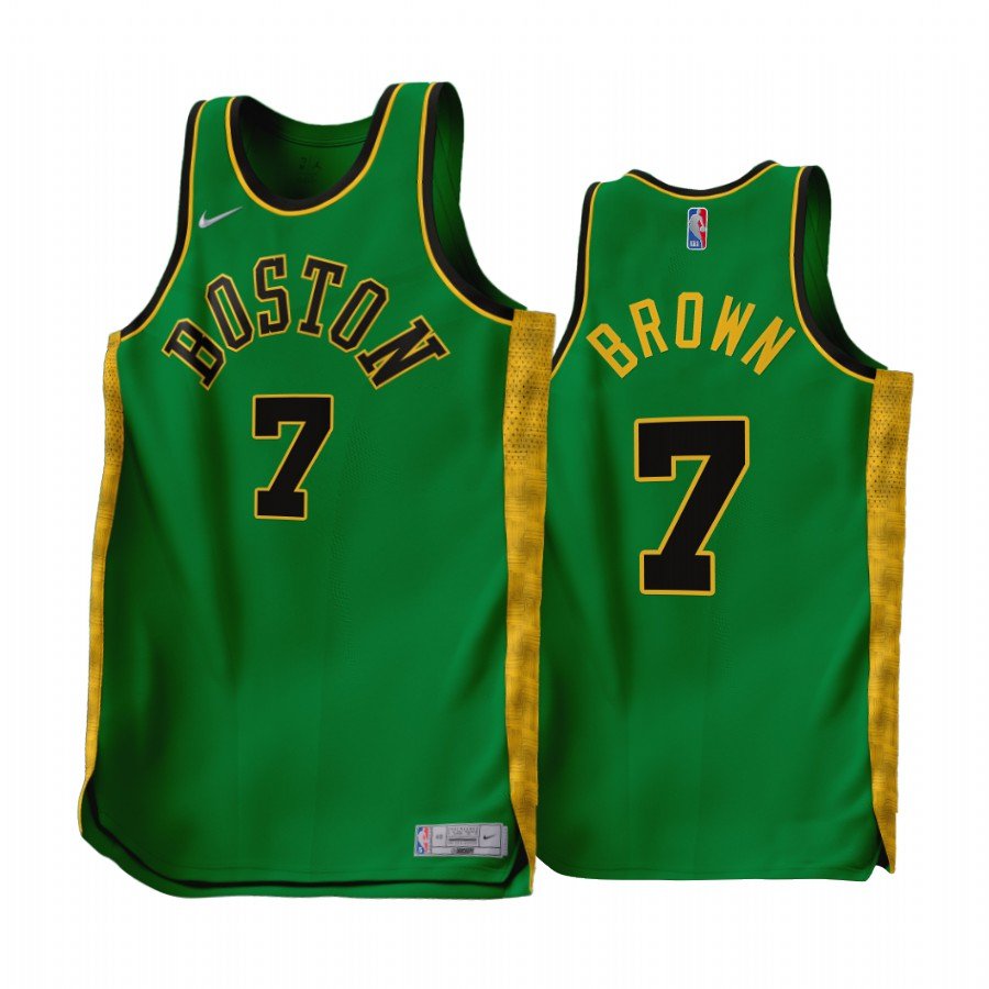 Men & Youth #7 Jaylen Brown Boston Celtics 2022-23 Earned Edition Green Jersey