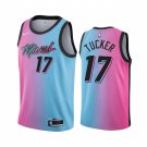 Men & Youth #17 P.J. Tucker Miami Heat 2021 City Edition Blue Pink Jersey