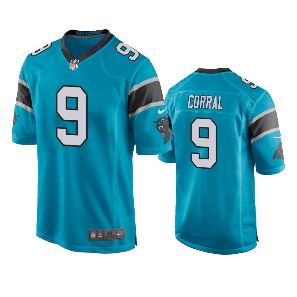 Men & Youth #9 Matt Corral Carolina Panthers 2022 NFL Draft Game Blue Jersey
