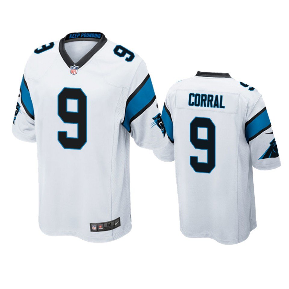 Men & Youth #9 Matt Corral Carolina Panthers 2022 NFL Draft Game White Jersey