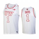 Men's #1 Johnny Davis Wisconsin Badgers College Basketball White Jersey