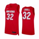 Men's #32 E.J. Liddell Ohio State Buckeyes College Basketball Red Jersey