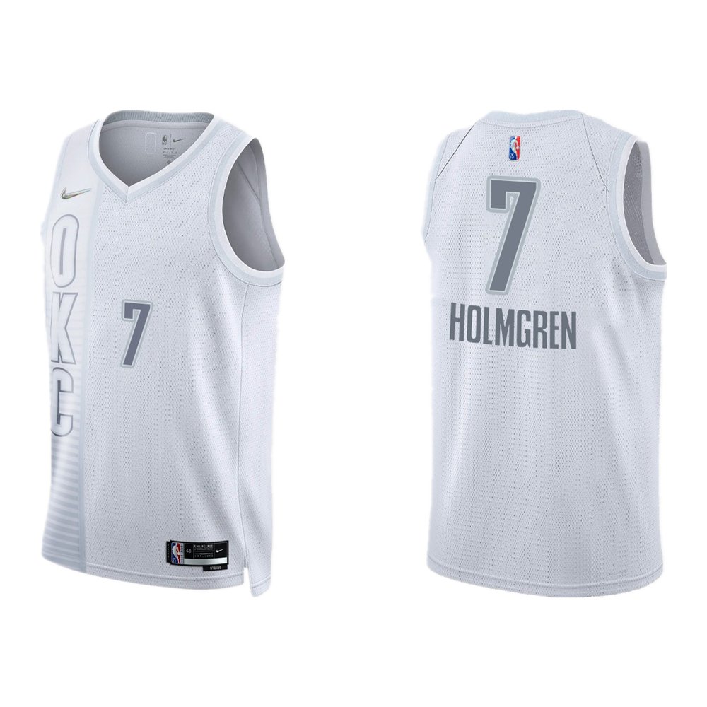 Men & Youth #7 Chet Holmgren Oklahoma City Thunder City Edition White Jersey