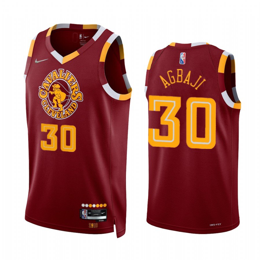 Men & Youth #30 Ochai Agbaji Cleveland Cavaliers City Edition Red Jersey