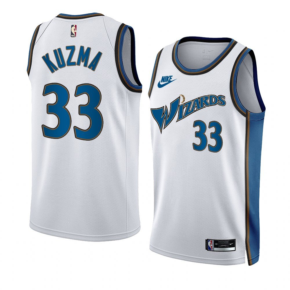 Men & Youth #33 Kyle Kuzma Washington Wizards 2022-23 Classic Edition White Jersey