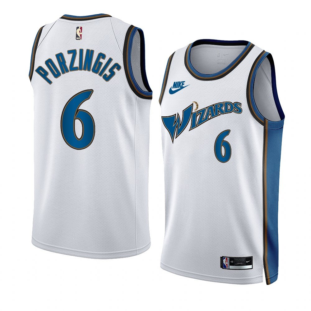 2022 Men & Youth #6 Kristaps Porzingis Washington Wizards 2022-23 Classic Edition White Jersey