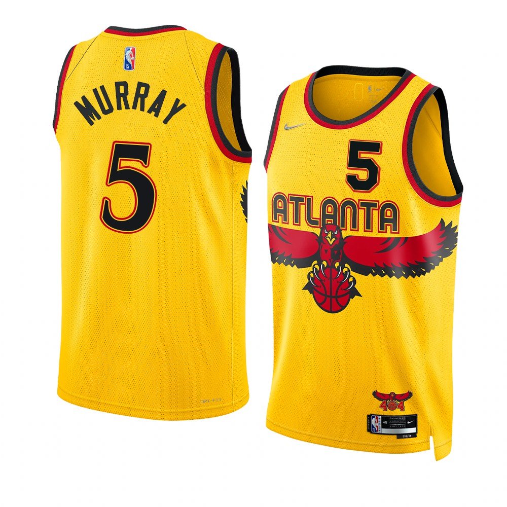 Men & Youth #5 Dejounte Murray Atlanta Hawks City Edition Yellow Jersey