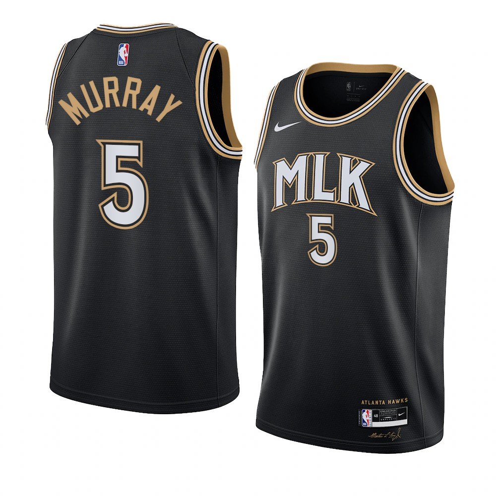 Men & Youth #5 Dejounte Murray Atlanta Hawks MLK City Edition Black Jersey
