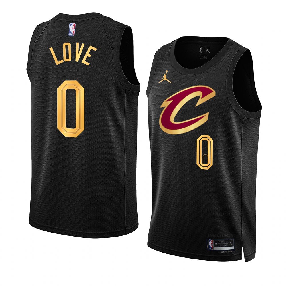 Men & Youth #0 Kevin Love Cleveland Cavaliers 2022-23 Statement Edition Black Jersey