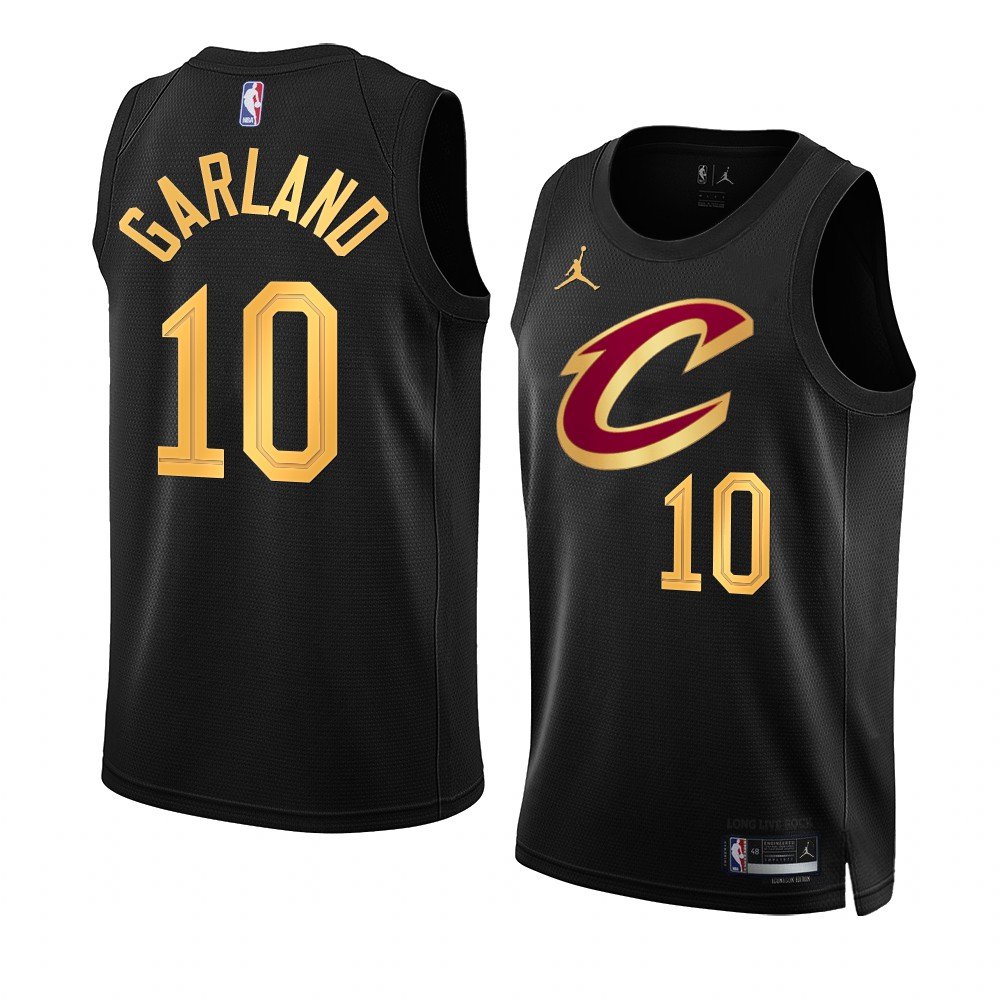Men & Youth #10 Darius Garland Cleveland Cavaliers 2022-23 Statement Edition Black Jersey