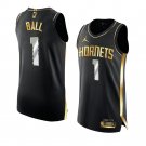 Men & Youth #1 LaMelo Ball Charlotte Hornets 2021 Black Golden Edition Jersey