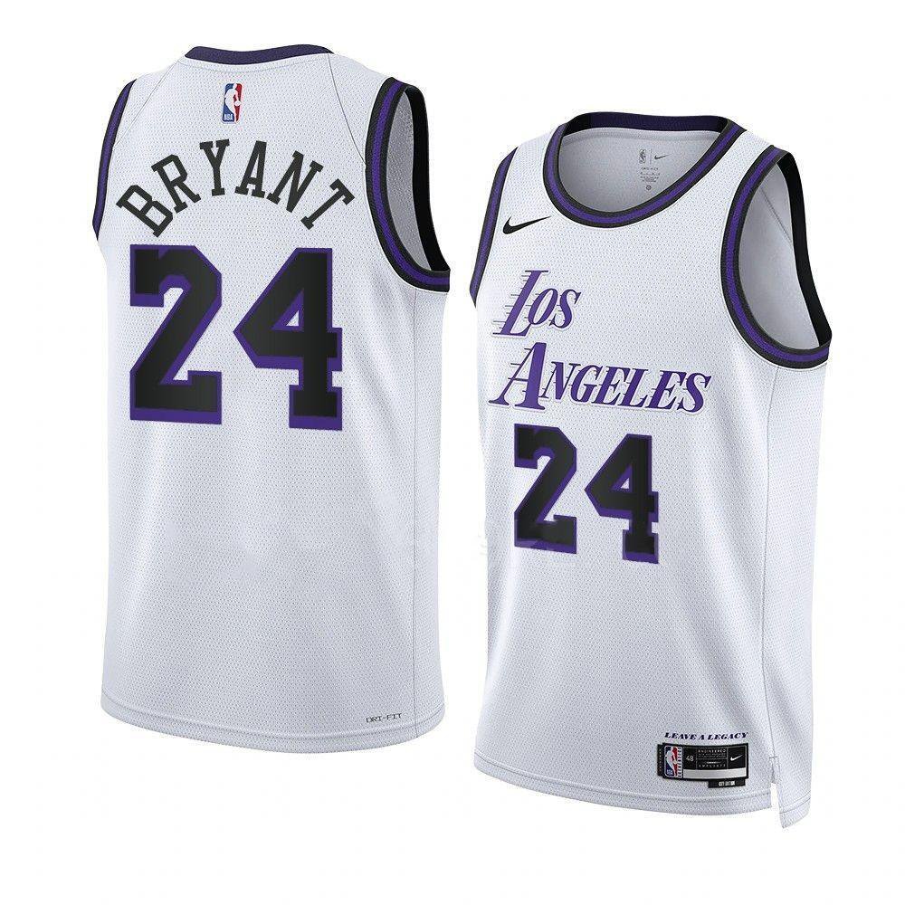 Men & Youth #24 Kobe Bryant Los Angeles Lakers 2022-23 City Edition White Jersey