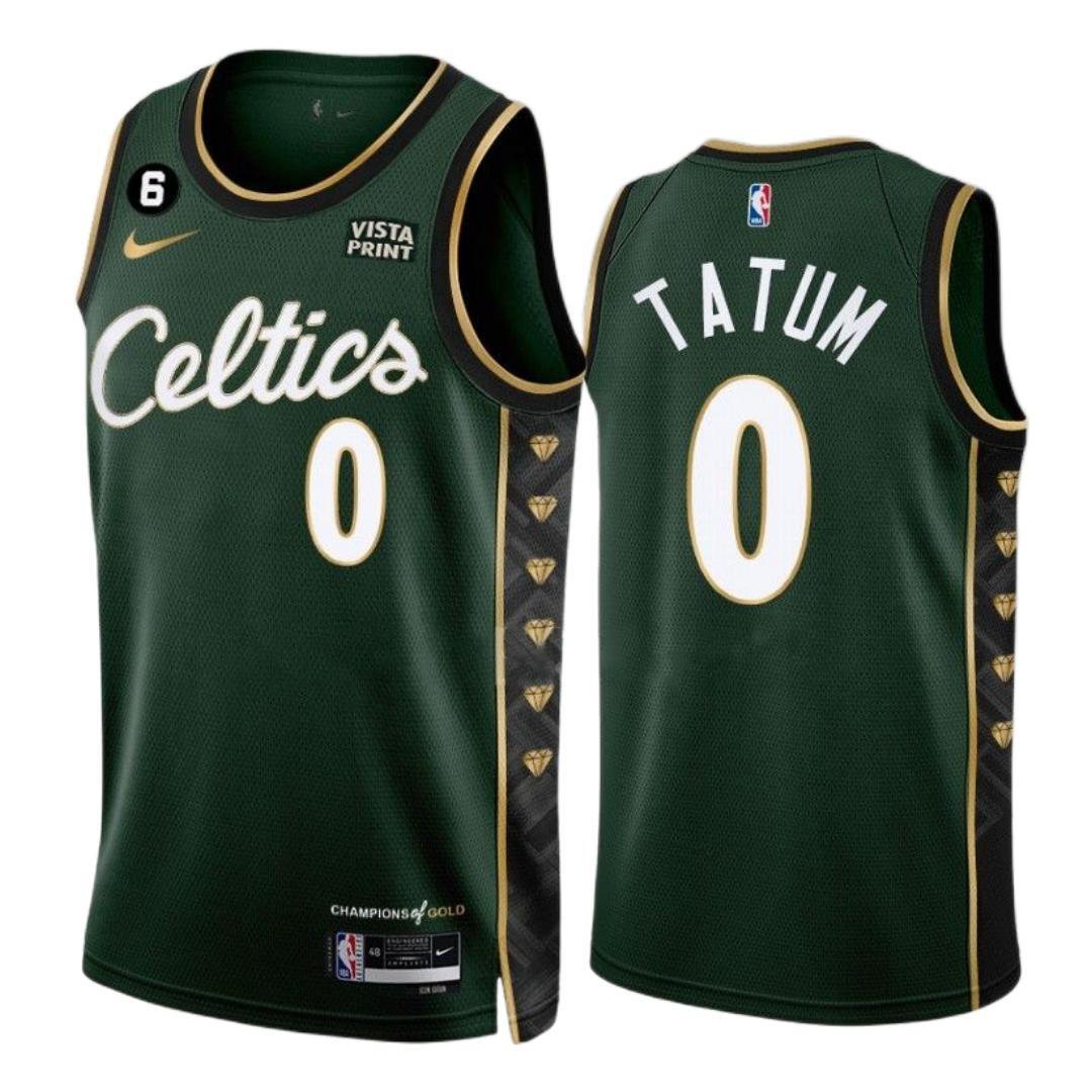 Men & Youth Kids #0 Jayson Tatum Boston Celtics 2022-23 City Edition Green Jersey