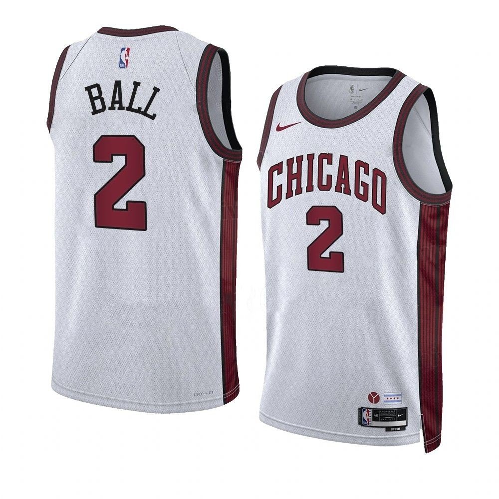 Men & Youth #2 Lonzo Ball Chicago Bulls 2022-23 City Edition White Jersey