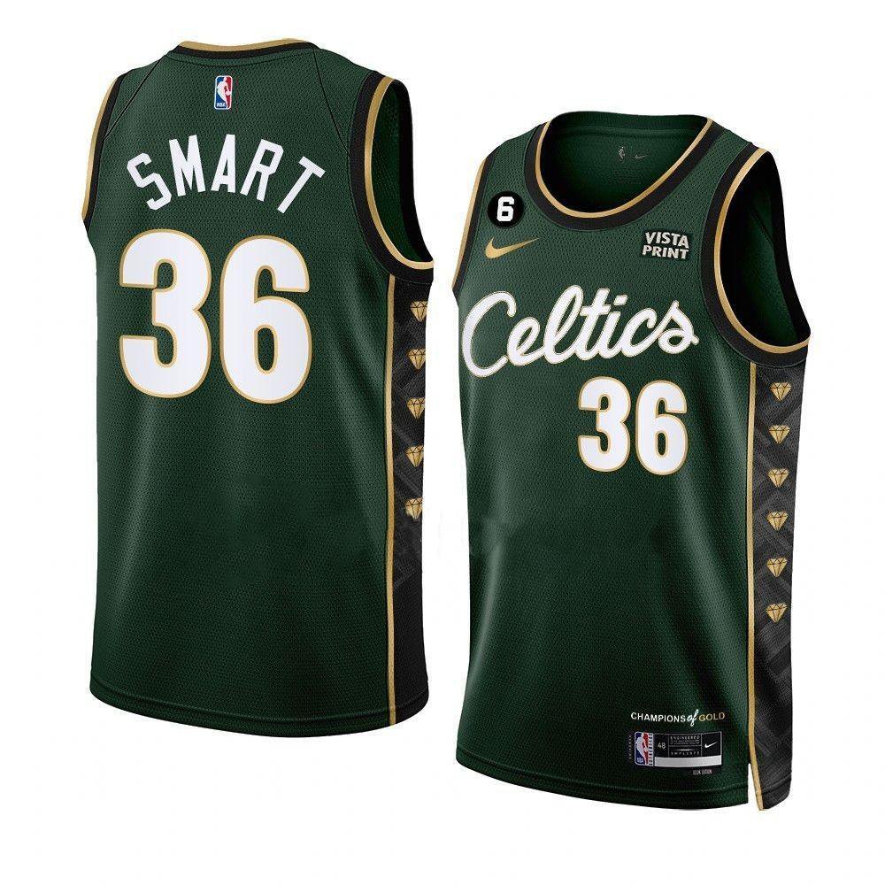 Men & Youth #36 Marcus Smart Boston Celtics 2022-23 City Edition Dark Green Jersey
