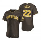 Men & Youth #22 Juan Soto San Diego Padres Flex Base Brown Road Jersey