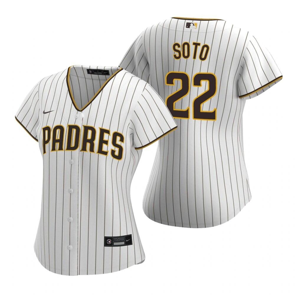 Women's #22 Juan Soto San Diego Padres Cool Base White Home Jersey
