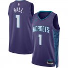 Men & Youth #1 LaMelo Ball Charlotte Hornets 2022-23 Statement Edition Purple Jersey