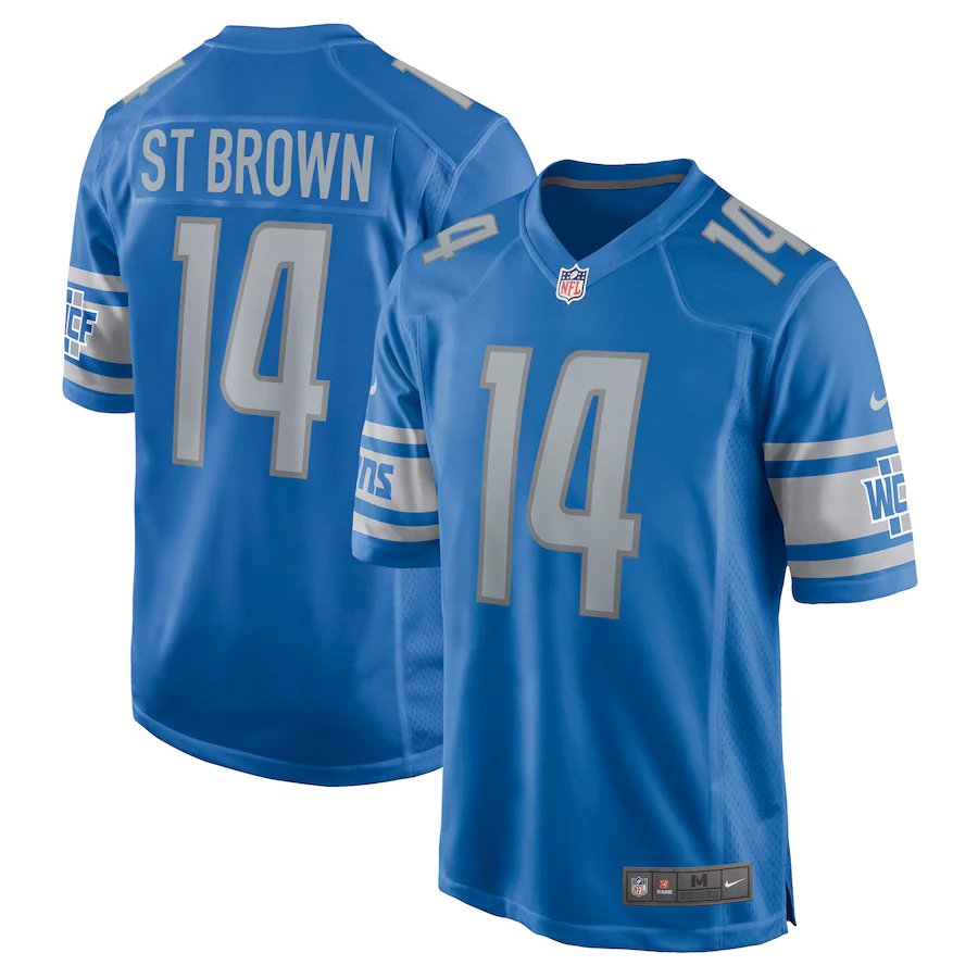 Men & Youth #14 Amon-Ra St. Brown Detroit Lions Limited Color Rush Blue Jersey