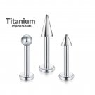 3pcs Titanium Labret - Spike/Ball/Cone - 16G - Piercing Jewelry for Lip, Helix, Tragus, Lobe.