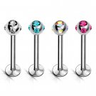 Multi Stone Labret 16G - Piercing Jewelry for Lip, Helix, Tragus, Lobe, Cartilage and More