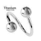 Titanium Twisted Spiral Barbell Body Piercing Ring Curved Barbell Piercing 18G 16G 14G