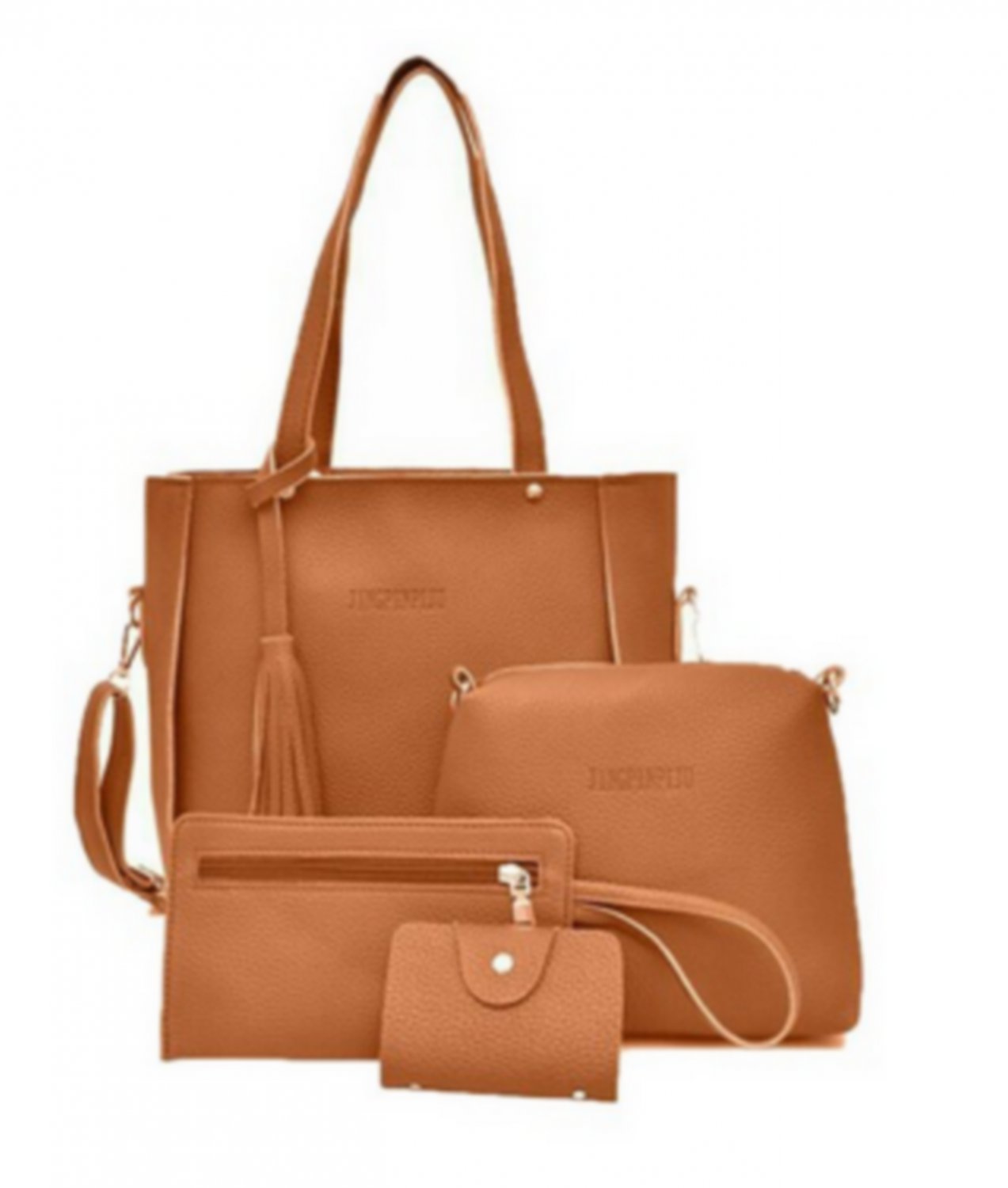 4-Piece Set Women Lady Leather Handbag Shoulder Bags