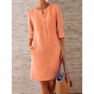 Cotton And Linen Long-Sleeved Dress