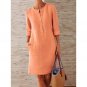 Cotton And Linen Long-Sleeved Dress
