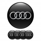 Set of 4 All Sizes Audi High Quality 3D Domed Center Wheel Cap Stickers Emblems