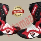 Ducati Motorcycle Boots Genuine Leather Motorbike Racing Shoes